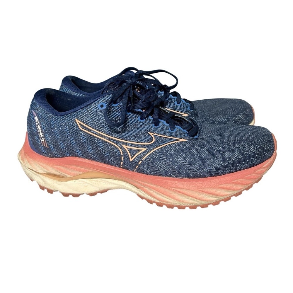 Mizuno Wave Rider 25 Women's Running Shoes Blue Pink Size 11.5 Athletic Sneakers